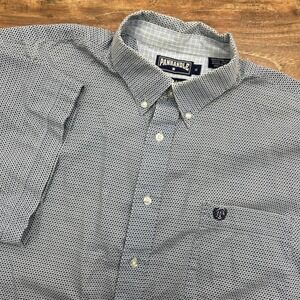 Panhandle Slim Western Shirt Mens XL Button Down Cowboy Rodeo Blue Geo‎ Pattern